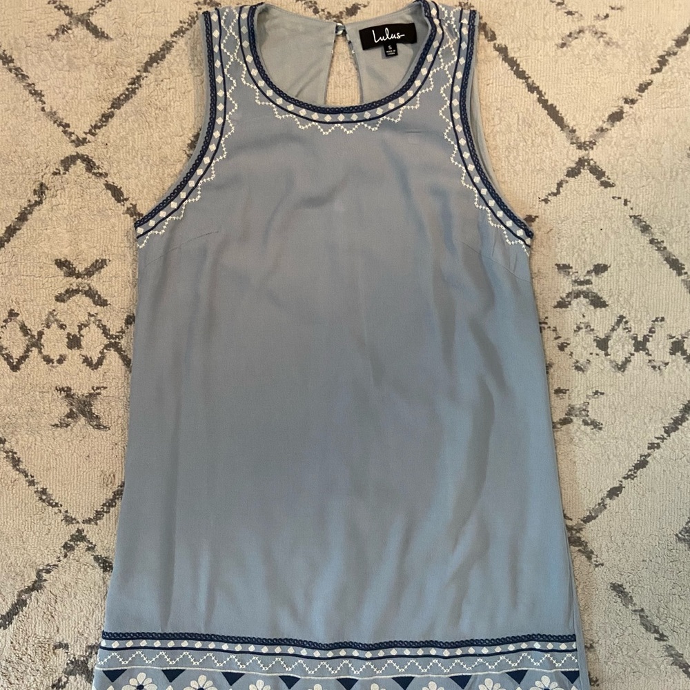 ✨NEW✨ Lulus Blue Shift Dress Size Small - Picture 8 of 10
